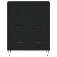 Dressoir 69,5x34x90 cm bewerkt hout zwart - thumbnail