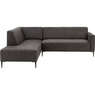 Goossens Bank Key West antraciet, micro leer, 2,5-zits, modern design met ligelement links