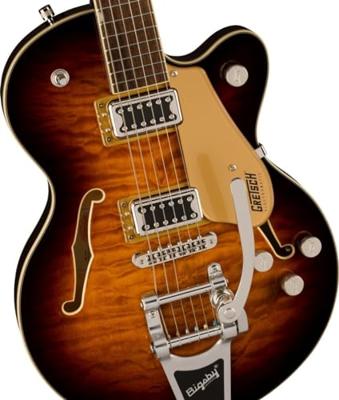 Gretsch G5655T-QM Electromatic Center Block Jr. Single-Cut Quilted Maple Bigsby Sweet Tea semi-akoestische gitaar