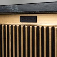 Richmond Vierkante Salontafel 'Ironville' 90cm, kleur goud / zwart marmer - thumbnail