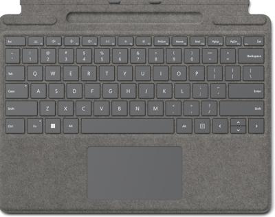 Teclado Ingles MS Surface Pro8 Typecover Platinum Silver English International