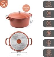 Westinghouse Performance Series Braadpan Inductie - 24cm Kookpan - Oven Geschikt - Rood - thumbnail