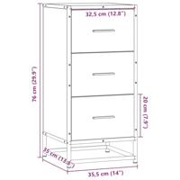 Dressoir 35,5x35x76 cm bewerkt hout en metaal grijs sonoma - thumbnail