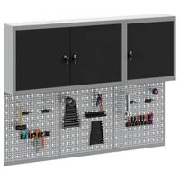 VidaXL Gereedschapskast set met plank 5 pcs zwart gepoedercoat staal - thumbnail