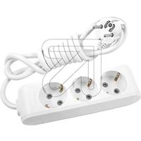 Panasonic stopcontact 3 voudig wit met 2 meter snoer ophang mogelijkheid en haak ophanging - thumbnail