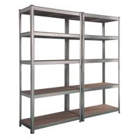 2x Profeco heavy duty opbergrek 180x90 cm - Stellingkast 10 planks x 175kg - RVS - thumbnail