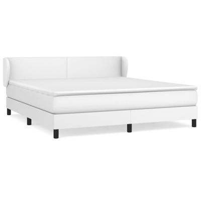 Boxspring met matras kunstleer wit 180x200 cm - thumbnail