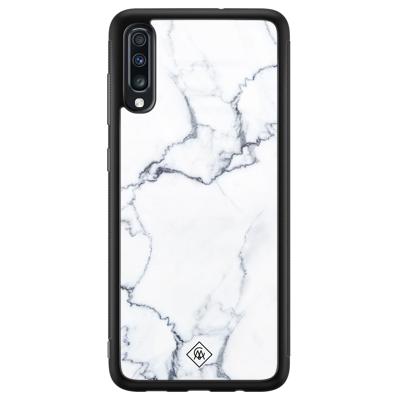 Samsung Galaxy A50 glazen hardcase - Marmer grijs