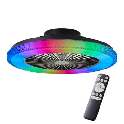 Brilliant Zwarte ventilatorBadria met RGB functie - G60040/06