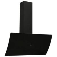 VidaXL Wandafzuigkap 90 cm staal en gehard glas zwart - thumbnail