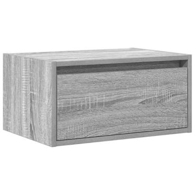 Nachtkastje met LED's wandgemonteerd grijs sonoma eikenkleurig Nachtkastje met LED's wandgemonteerd grijs sonoma eikenkleurig