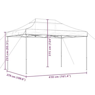 Partytent inklapbaar pop-up 410x279x315 cm bruin - thumbnail
