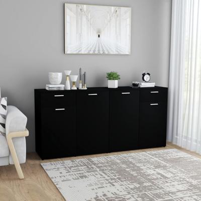 vidaXL Dressoir 160x36x75 cm spaanplaat zwart