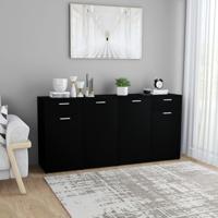 vidaXL Dressoir 160x36x75 cm spaanplaat zwart - thumbnail