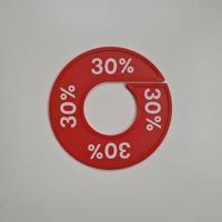 Maatring 9 cm rood/wit 30% - thumbnail