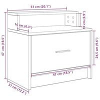 Nachtkastjes 2 st met lade 51x31x47 cm betongrijs - thumbnail