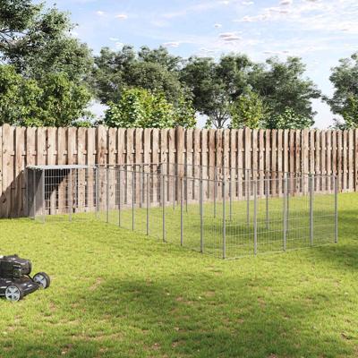 Hondenkennel 13,31 m² staal zilverkleurig