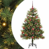 VidaXL Kunstmatige scharnier kerstboom met cones groen 150 cm - thumbnail