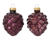 Dennenappel glas d5h7 cm d.mv 6st kerst Decoris - Decoris - thumbnail