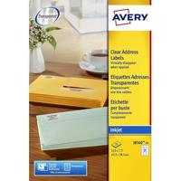 Etiket Avery J8560-25 63.5x38.1mm transparant 525 etiketten - thumbnail