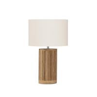 Lyora SchemerlampNau hout met witte kap - 9001074 - thumbnail