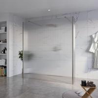 Fortifura Galeria Vrijstaande Inloopdouche - 180x200cm - Helder geribbeld - antikalk - 8mm veiligheidsglas - 2 zijwanden 40cm - wandsteunen en hoekprofielen - Geborsteld Gunmetal PVD SW927771 2x/SW797957/SW797948 2x/SW798732 2x - thumbnail