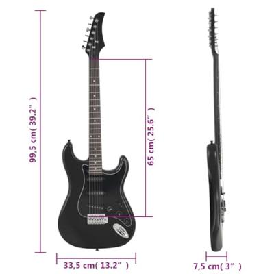 Gitaar voor beginners elektrisch met tas 4/4 39" zwart Gitaar voor beginners elektrisch met tas 4/4 39" zwart