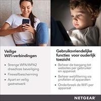 NETGEAR R6120 draadloze router AC1200 (dual-band, tot 1200 Mbps, dekking tot 90 m² en 20 apparaten, gratis Nighthawk-app, 4 10/100 Fast Ethernet-poorten en 1 USB 2.0-poort) - thumbnail