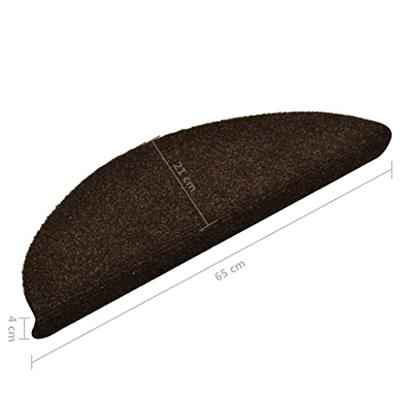 VidaXL Trapmatten zelfklevend 15 stuks 65x21x4 cm bruin halfrond groot