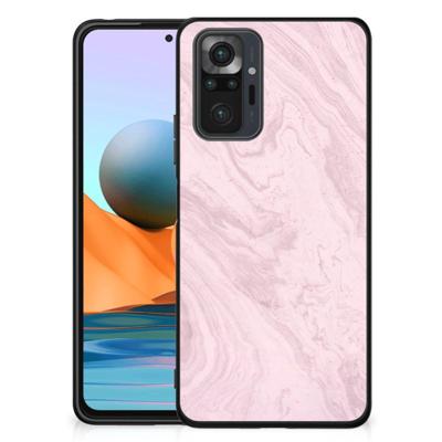 Xiaomi Redmi Note 10 Pro Marmeren Print Telefoonhoesje Marble Pink - Origineel Cadeau Vriendin
