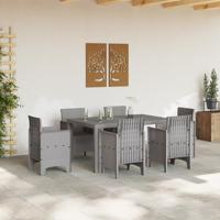 Tuintafel 150x100x73 cm poly rattan lichtgrijs - thumbnail