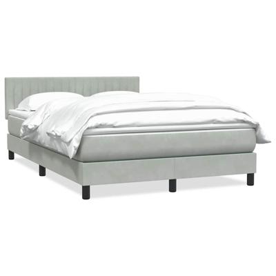 Boxspring met matras fluweel lichtgrijs 160x210 cm