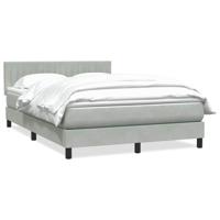 Boxspring met matras fluweel lichtgrijs 160x210 cm - thumbnail