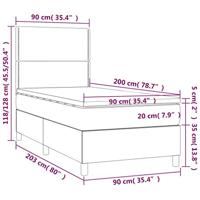 Boxspring met matras kunstleer cappuccinokleurig 90x200 cm - thumbnail