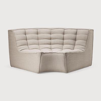 Ethnicraft Modulaire Bank 'N701' 90° Rond Hoekelement, kleur Beige