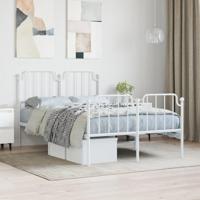 Bedframe met hoofd- en voeteneinde metaal wit 120x200 cm - thumbnail