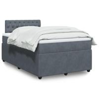 Boxspring met matras fluweel donkergrijs 120x190 cm - thumbnail