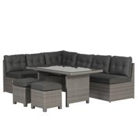 Coral lounge/dining set 5-delig Organisch grijs/donker antraciet - thumbnail
