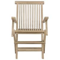 Tuinstoelen inklapbaar 2 st 56x61x89 cm massief teakhout grijs - thumbnail