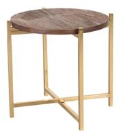 LABEL51 Bijzettafel Dox - Espresso - Mangohout - 40 cm Goud - thumbnail