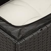 6-delige Loungeset met kussens poly rattan zwart - thumbnail