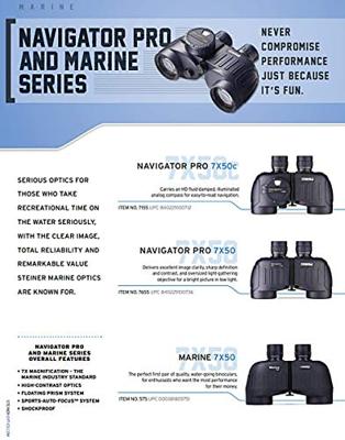 Steiner Navigator Pro 7x50 Marine verrekijker - robuust, hoge detailscherpte, 5 m waterdicht - de eerste keuze voor watersportliefhebbers en hobbysegmenten