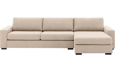 Goossens Hoekbank Lucca Met Chaise Longue wit, stof, 3-zits, stijlvol landelijk