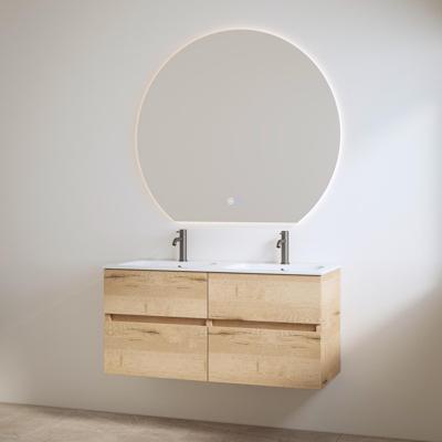 Duo Wastafel 2 Kraangaten met Onderkast Best Design Bora 120 cm Halifax Hout Duo Wastafel 2 Kraangaten met Onderkast Best Design Bora 120 cm Halifax Hout