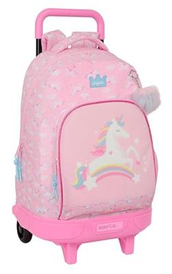 Schoolrugzak met Wielen Glow Lab Roze 33 x 45 x 22 cm