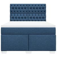 Boxspring met matras stof blauw 140x200 cm - thumbnail