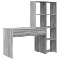 Bureau met plank Grijs sonoma 138.5 x 55 x 143 cm Bewerkt hout - thumbnail