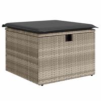 6-delige Loungeset met kussens poly rattan lichtgrijs - thumbnail