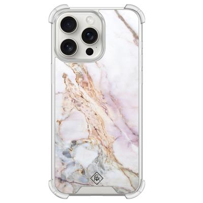 iPhone 15 Pro Max shockproof hoesje - Parelmoer marmer
