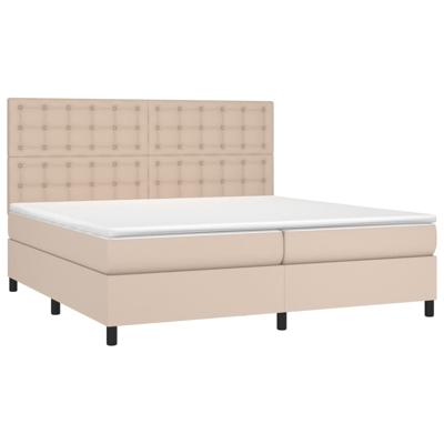 Boxspring met matras kunstleer cappuccinokleurig 180x200 cm - thumbnail